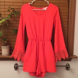 Bright Orange Silk Romper